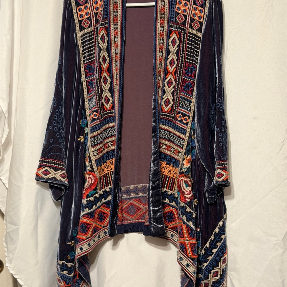 Johnny Was Embroidered Floral Patch in Pink, Yellow, Teal, Cream